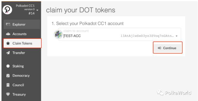 如何在 Polkadot CC1 中映射并认领 DOT