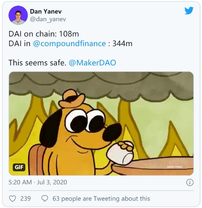 Compound 中的 DAI 数量超过了 DAI 总量，合理吗？
